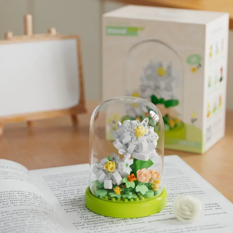 لگو گل شیشه ای ارکیده پروانه ای سفید Phalaenopsis orchid