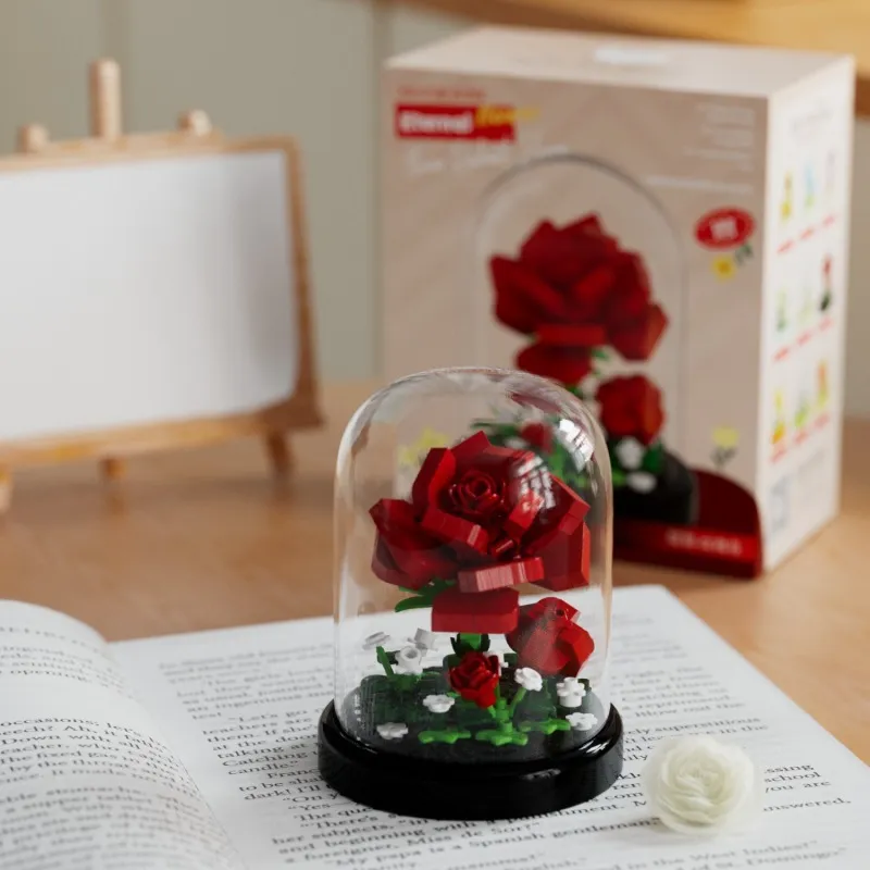 لگو گل شیشه ای رز قرمز red rose